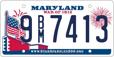 MD license plate 9BM7413