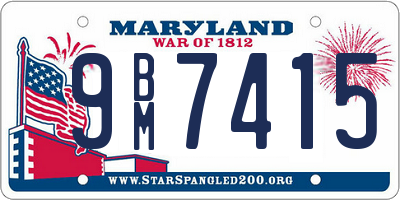 MD license plate 9BM7415