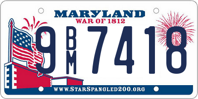 MD license plate 9BM7418