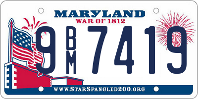 MD license plate 9BM7419