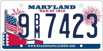 MD license plate 9BM7423