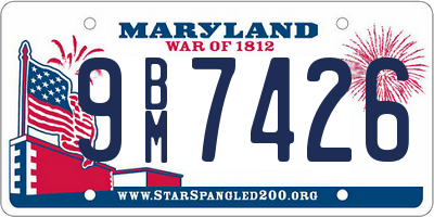 MD license plate 9BM7426