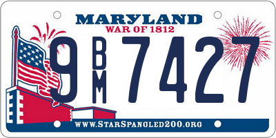 MD license plate 9BM7427