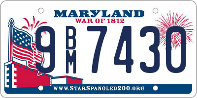 MD license plate 9BM7430