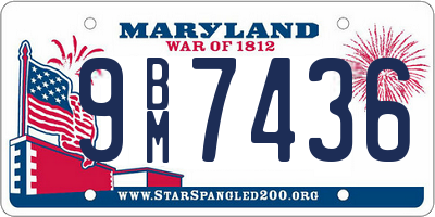 MD license plate 9BM7436