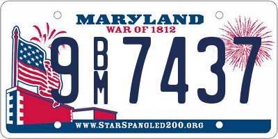 MD license plate 9BM7437