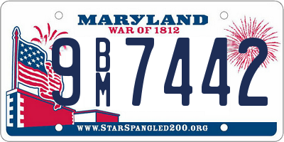 MD license plate 9BM7442