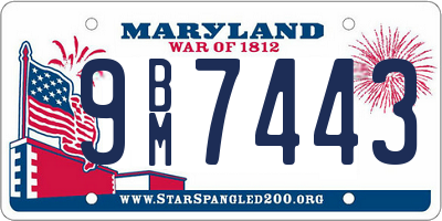 MD license plate 9BM7443