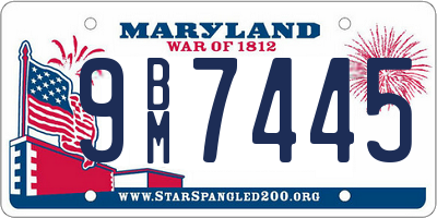 MD license plate 9BM7445