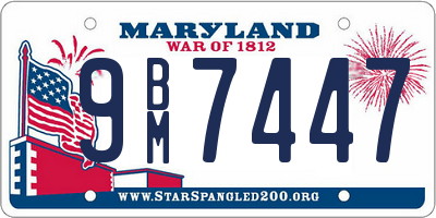 MD license plate 9BM7447