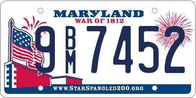 MD license plate 9BM7452