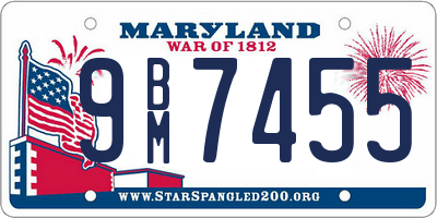 MD license plate 9BM7455