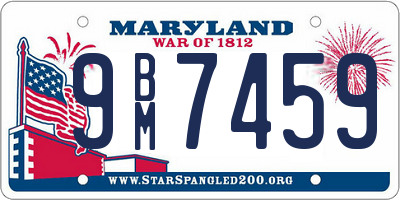 MD license plate 9BM7459