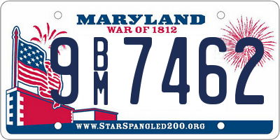 MD license plate 9BM7462