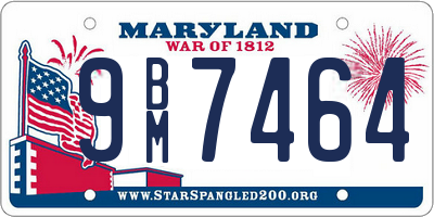 MD license plate 9BM7464