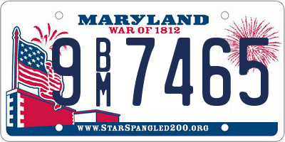 MD license plate 9BM7465