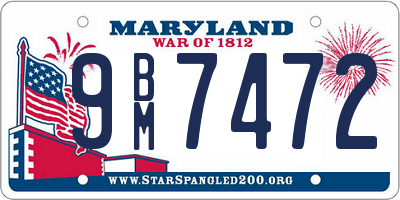 MD license plate 9BM7472