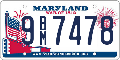 MD license plate 9BM7478