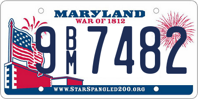 MD license plate 9BM7482