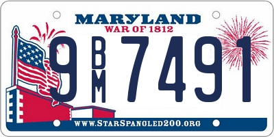 MD license plate 9BM7491