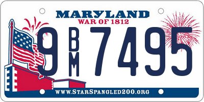 MD license plate 9BM7495