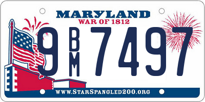 MD license plate 9BM7497