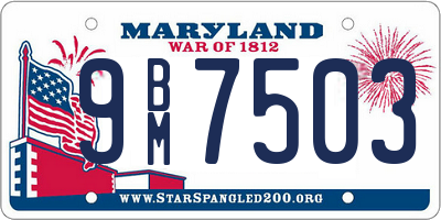 MD license plate 9BM7503