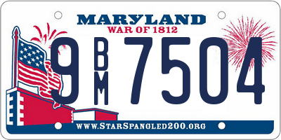 MD license plate 9BM7504