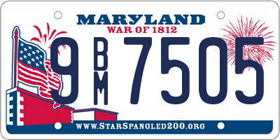 MD license plate 9BM7505