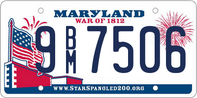 MD license plate 9BM7506