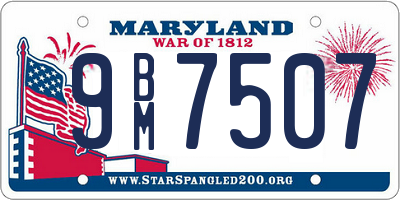 MD license plate 9BM7507