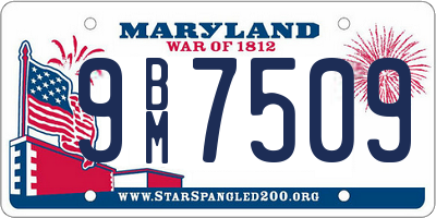 MD license plate 9BM7509