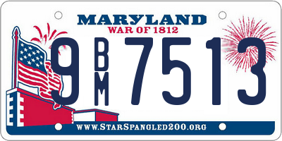 MD license plate 9BM7513