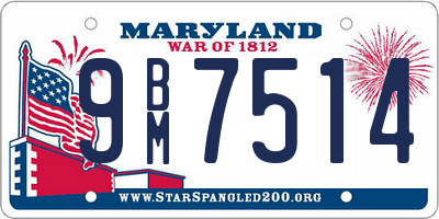 MD license plate 9BM7514