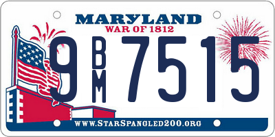 MD license plate 9BM7515