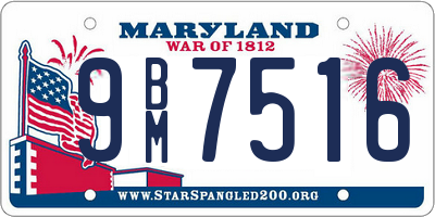 MD license plate 9BM7516