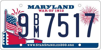 MD license plate 9BM7517