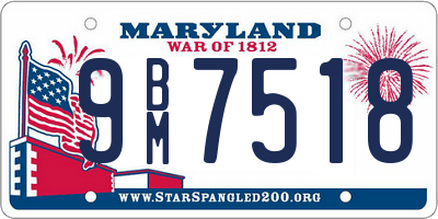 MD license plate 9BM7518