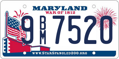 MD license plate 9BM7520