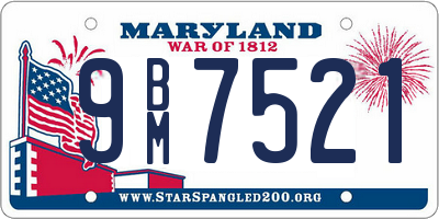 MD license plate 9BM7521