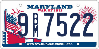 MD license plate 9BM7522