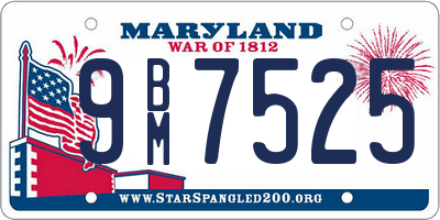 MD license plate 9BM7525