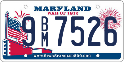 MD license plate 9BM7526