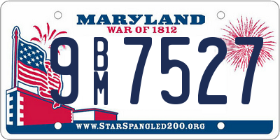 MD license plate 9BM7527