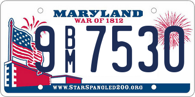 MD license plate 9BM7530