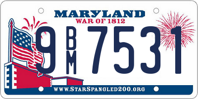 MD license plate 9BM7531