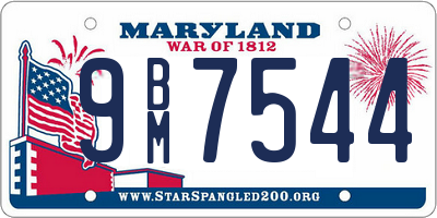 MD license plate 9BM7544