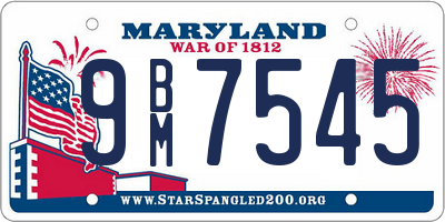 MD license plate 9BM7545