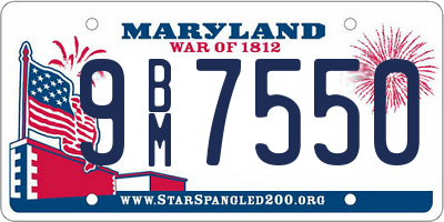 MD license plate 9BM7550