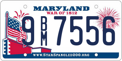 MD license plate 9BM7556